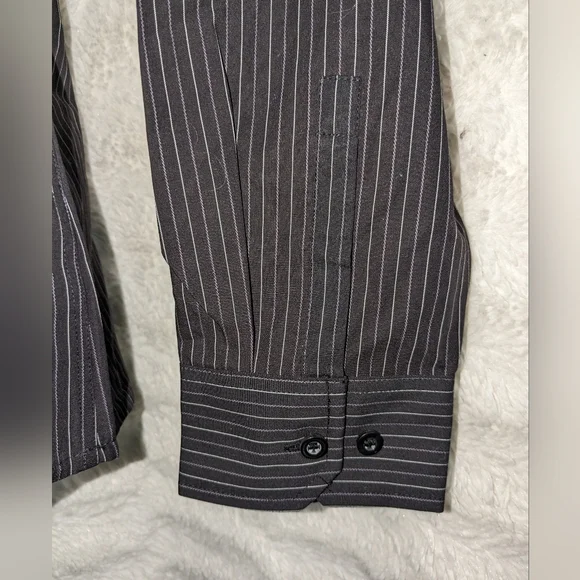 🆕 NORTH END Ladies Blouse Black strip Button front SZ L long sleeve Shirt Top - Picture 5 of 10